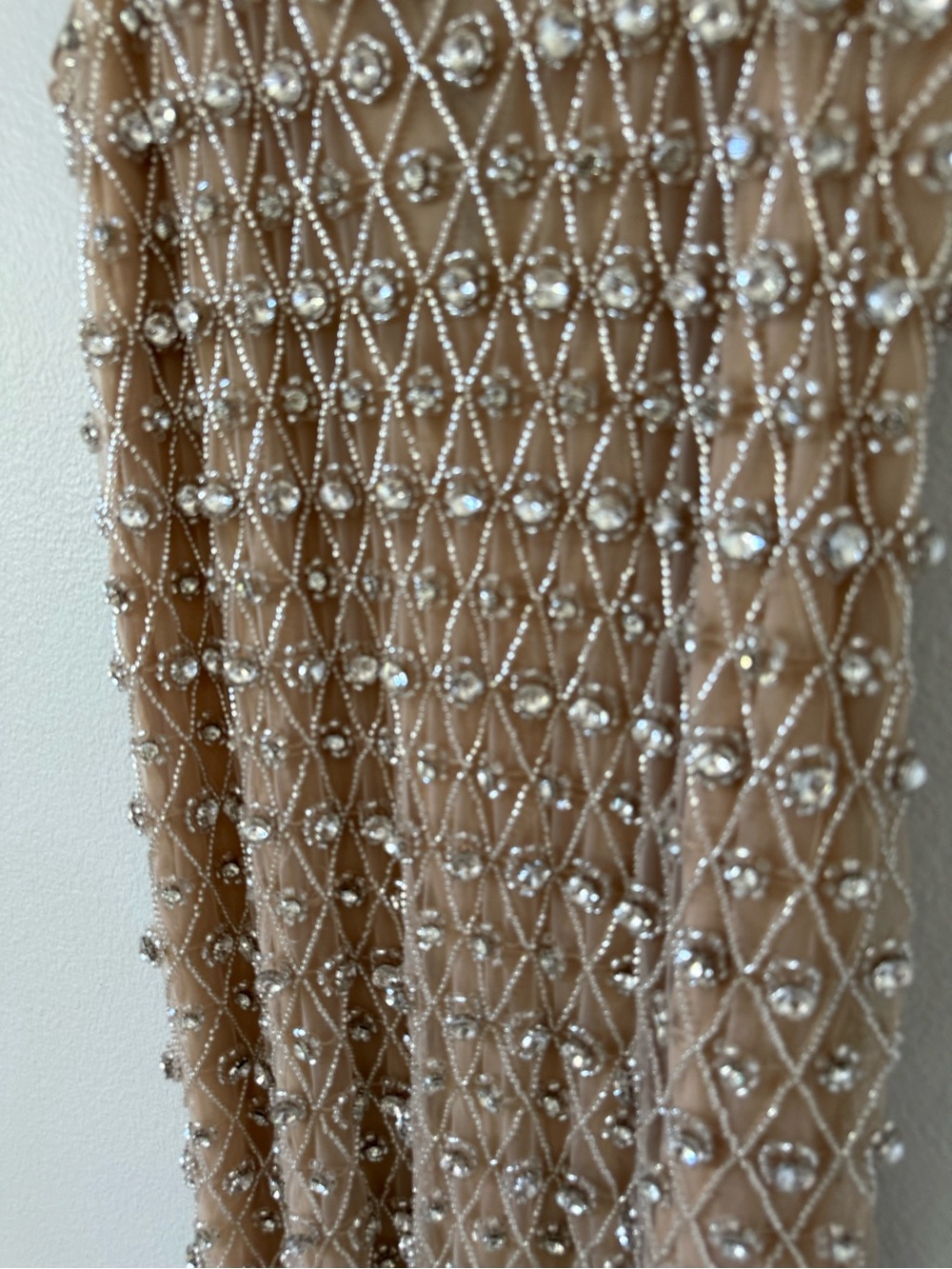 Zara Embellished Fringe Mini Dress | Nude Champagne | Party Cocktail NWOT - Picture 2 of 5